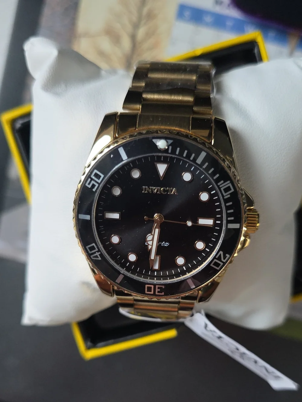 407. Invicta Pro Diver Vitreos Men's Watch - 42mm, Gold (69397)